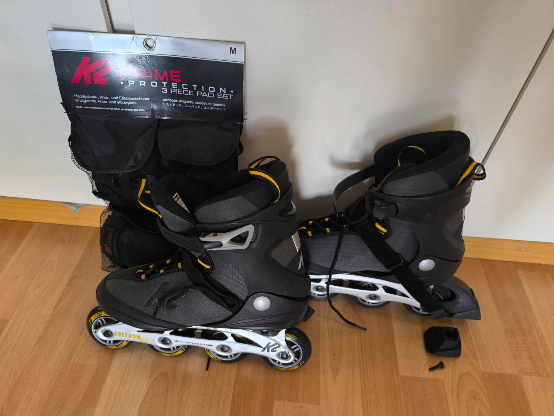 K2 Pattini in linea & Pattini a rotelle: K2 Freedom Inline Skates Gr. 43.5 + Protektor Set – Usato da Egg b. Zürich venduto da backpacker1988