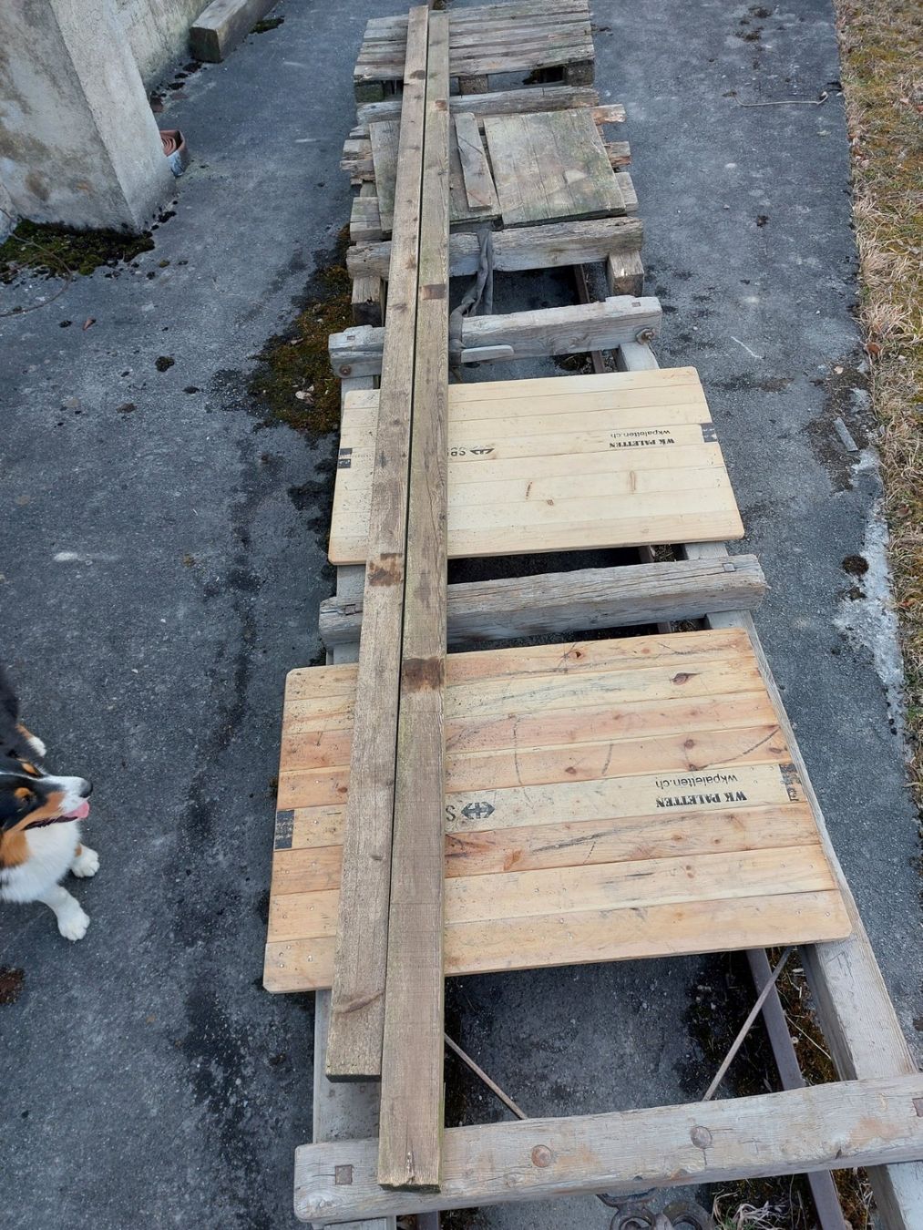 Articoli in legno: 2x Kannthölzer 0,10x0,7,5x 6 M – Usato da Landquart venduto da Tractospeed01