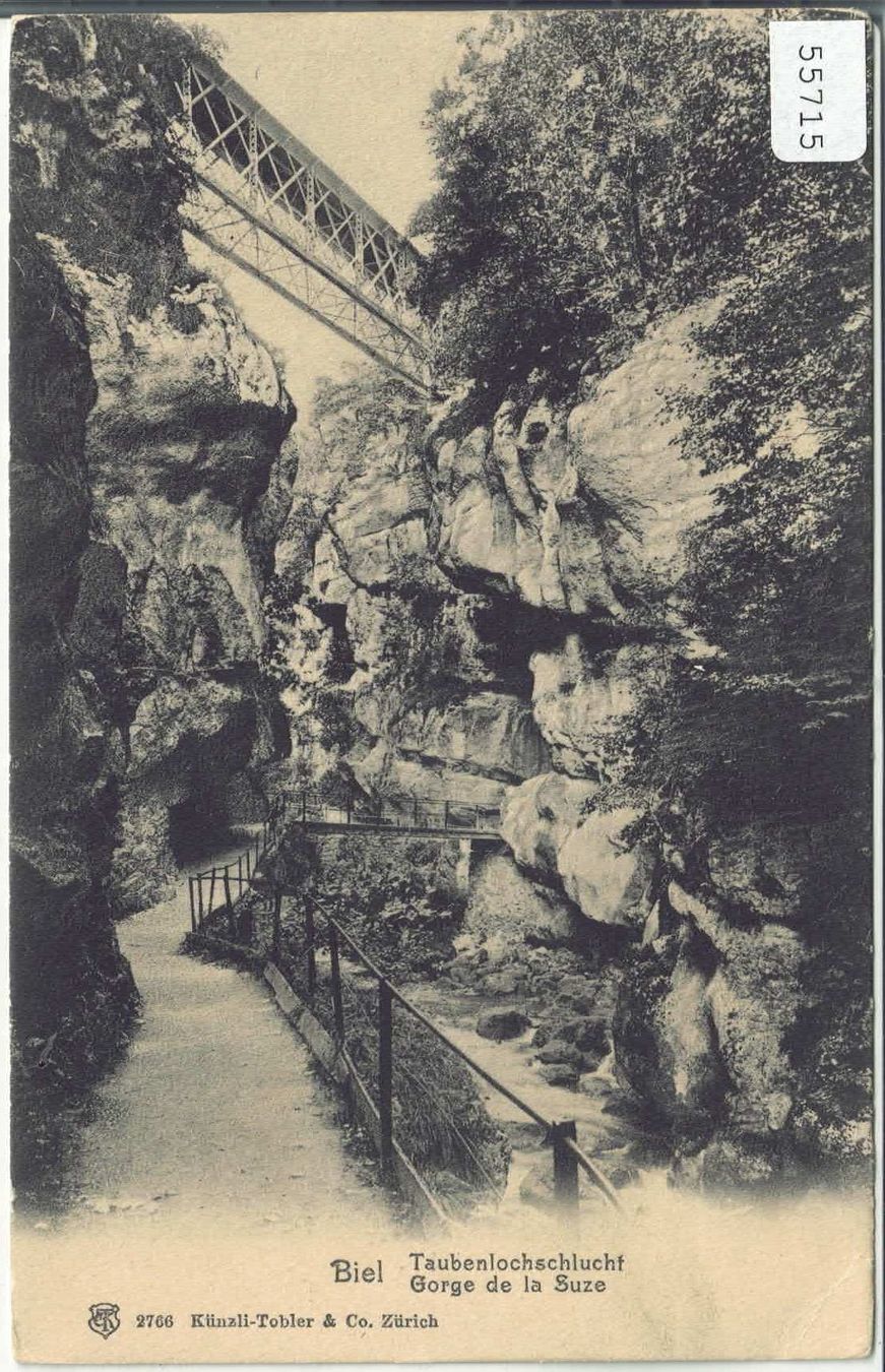 Cartoline postali: Biel-Bienne - Taubenloch - Gorges de la Suze – Usato da Ettingen venduto da Kartenplanet
