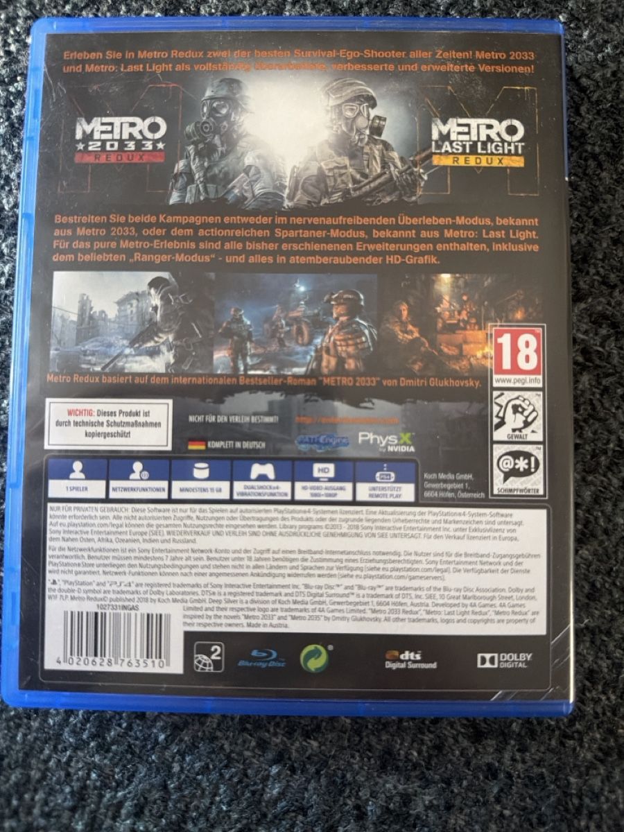 Spiele: Metro Redux - PS4 – Gebraucht aus Kreuzlingen von luc_chz6 1