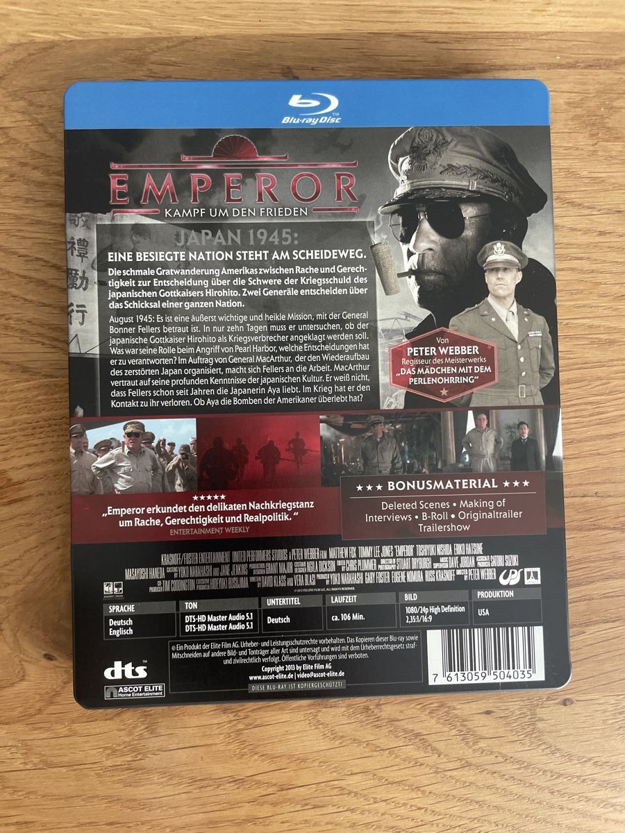 Alle DVDs: Emperor (2012) BluRay Steelbook – Gebraucht aus Hagendorn von masterchieff 1