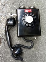 Wandtelefon schwarz Drehscheibentelefon Weidmann