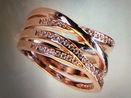 Eleganter Rosagold/Silber Damenring