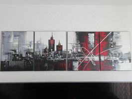 Moderne 4-Teilige Gemälde, Original von G.Hung, Länge 160 cm