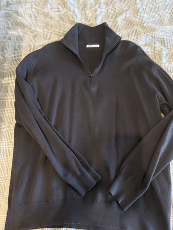 Zara Zip Pullover in Grau / braun