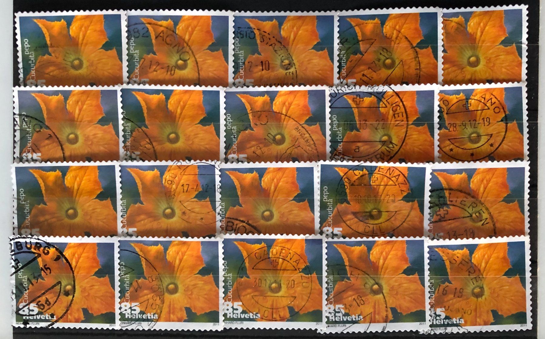 Alle Briefmarken: Nr.1376  Zucchini mit Stempel 2011   – Gebraucht aus Aarau von Billa007