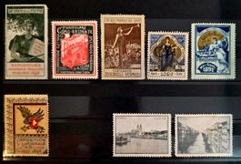 Historische Vignetten 1896-1898 Schweiz, Italien & DR 8 Stk