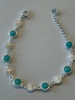 Armband aus Sterling Silber & Amazonit Steinen