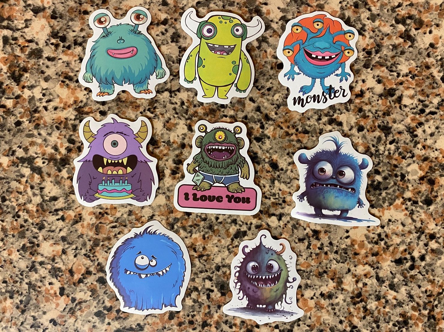 Sticker: 8x STICKER AUFKLEBER MONSTER – Nuovo e nell'imballaggio originale da chiasso venduto da Wulli