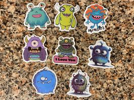 8x STICKER AUFKLEBER MONSTER