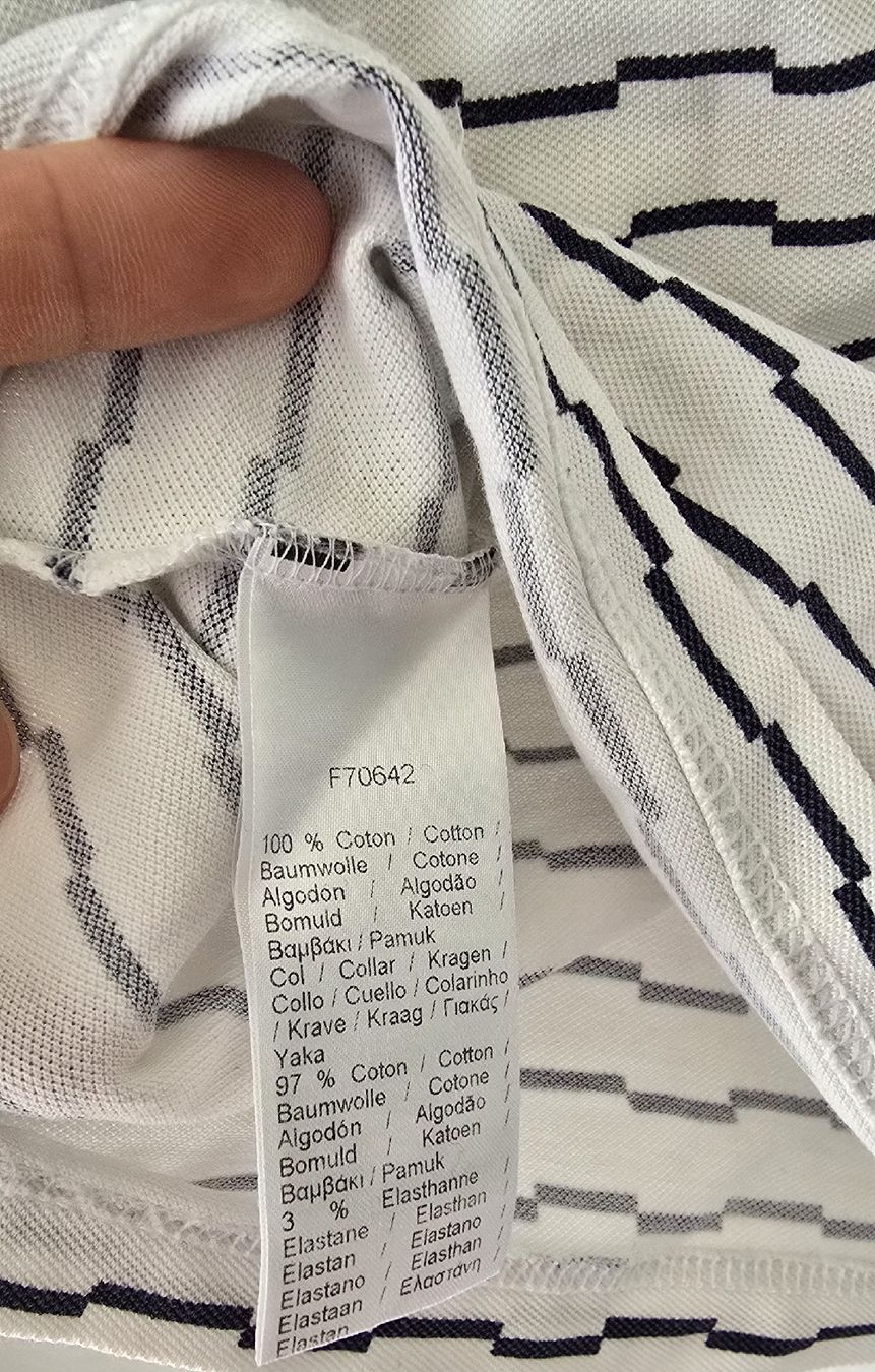 Lacoste Magliette Polo: Polo Lacoste rayé blanc et noir – Usato da Genève venduto da MariaS2 3