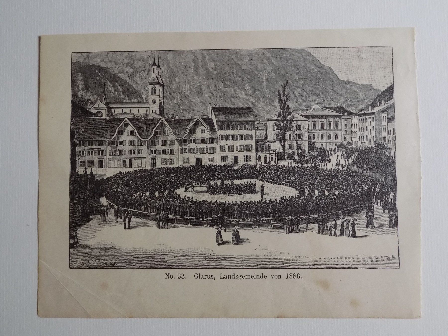 Incisioni: Glarus Landsgemeinde von 1886 – Usato da Risch venduto da Antikfee