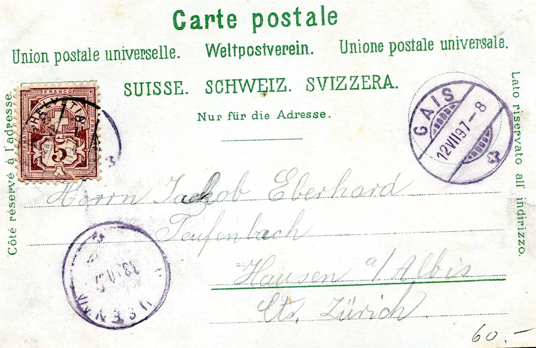 Cartes postales: PK Gruss aus GAIS – D'occasion à Winterthur par Kyoung 1