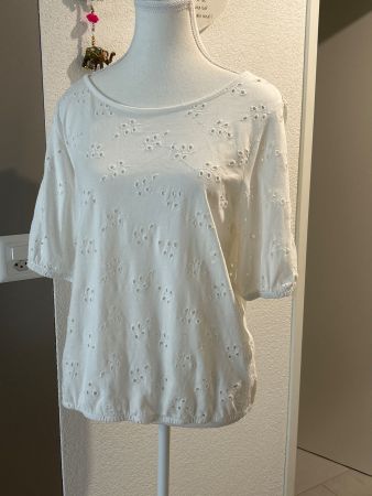 Damen Oberteil weiss Broderie Anglaise von Esprit Gr. M