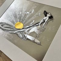 Wunderschöne Lithographie von Miriam Bradley mitUnterschrift