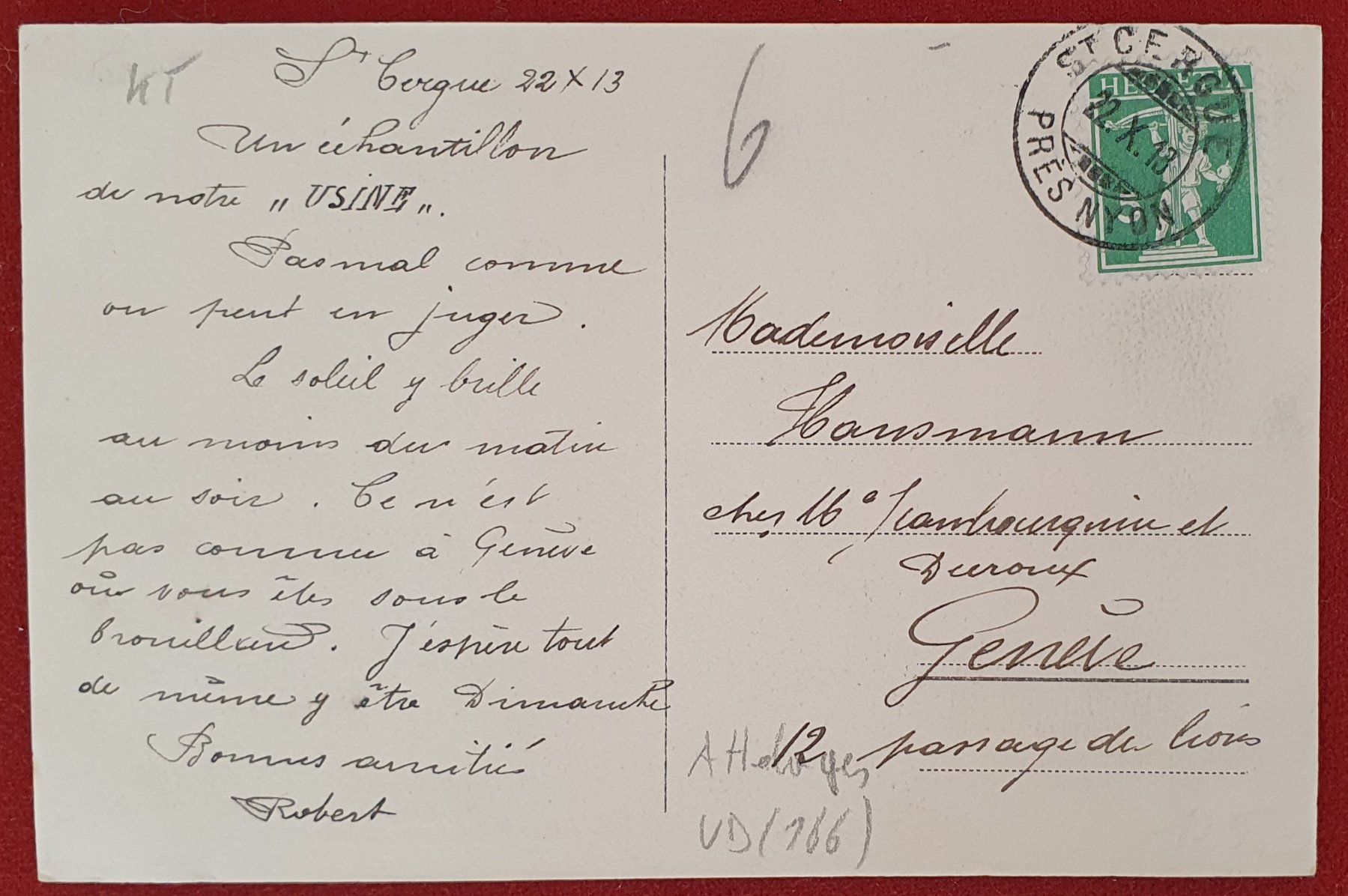 Cartoline postali: St.Cergue 1913 -  La Poste, belebt – Usato da Kreuzlingen venduto da Rschweiz1 1