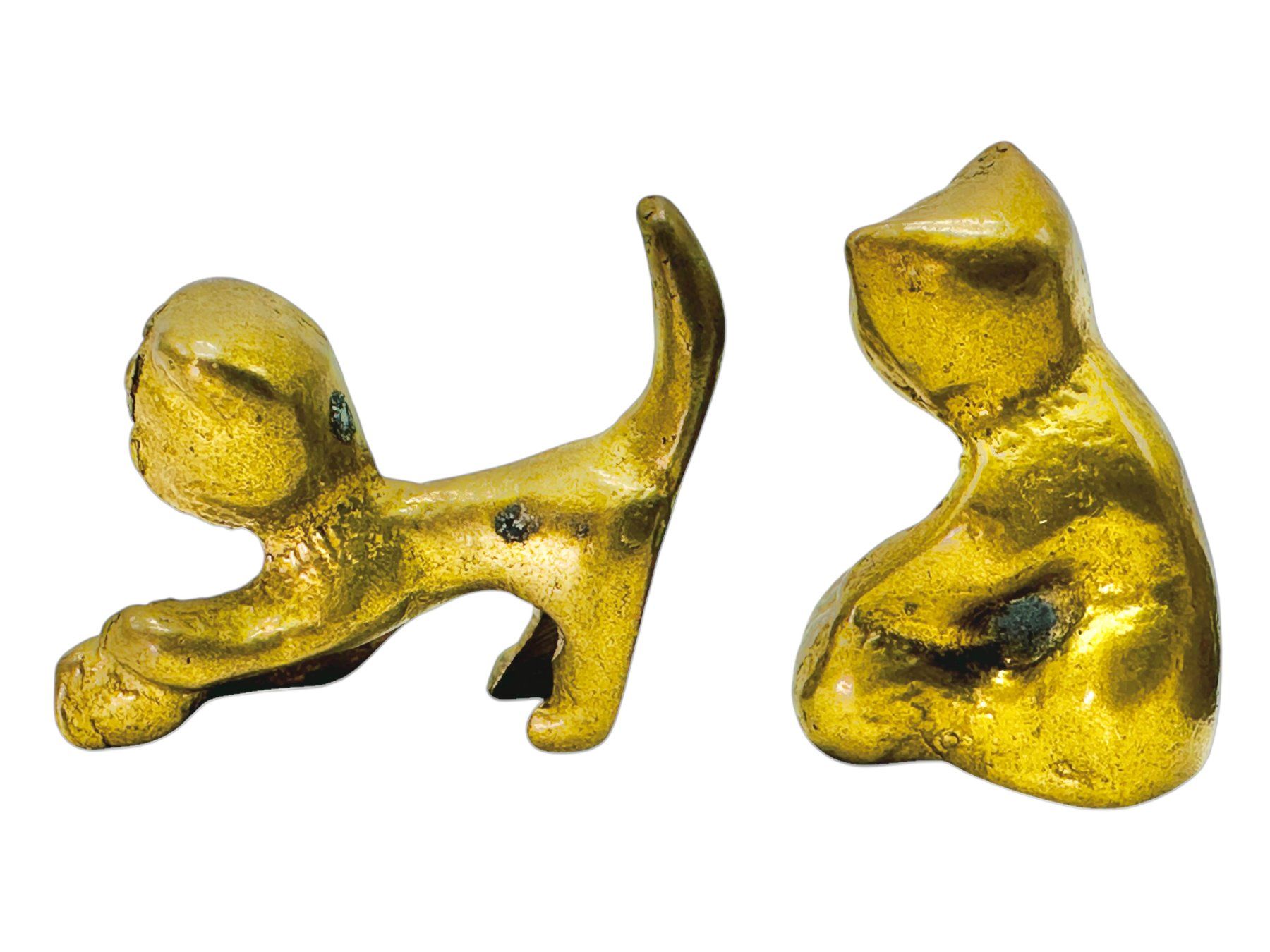 Skulpturen & Statuen: Ensemble de 3 figurines chats en bronze massif doré – Gebraucht aus Morges von vintiques 4