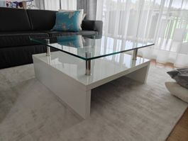 Couchtisch/Beistelltisch weiss lackiert (80 x 80 x 39.5 cm)