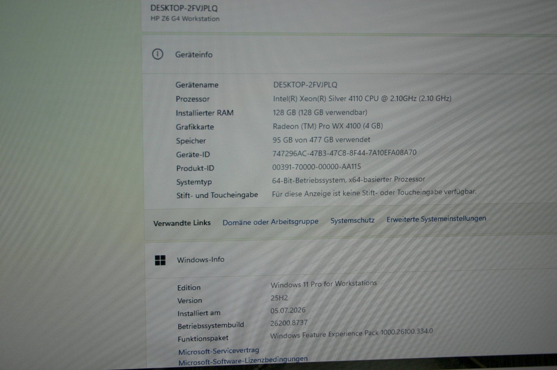 Hewlett Packard PC: HP Z6 G4 mit 16Threads und 128Gb Memory! – Usato da Stettlen venduto da Bigjm 3