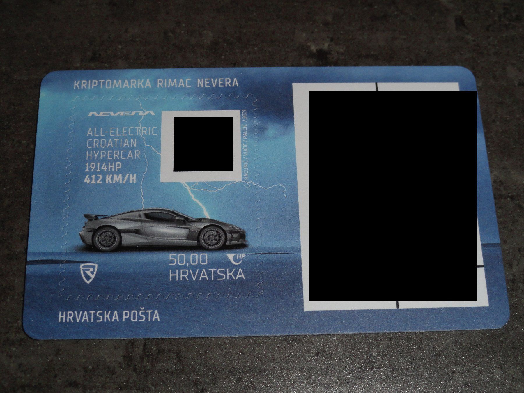 Tous les timbres: CRYPTO 3 aus Kroatien: RIMAC NEVERA GRAU – Neuf (Voir description) à Dagmersellen par dribbeldrago10 2