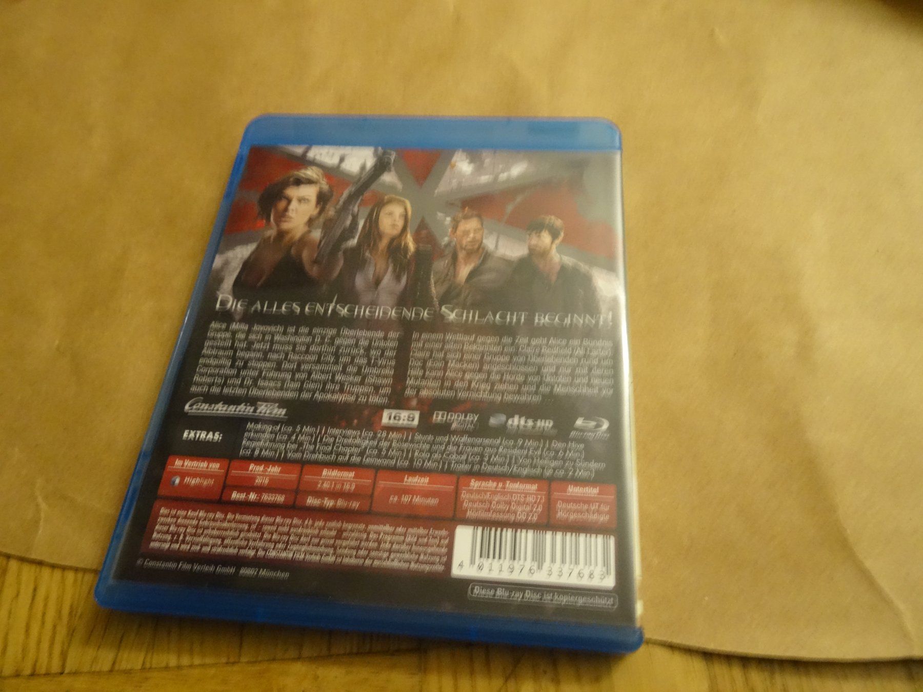 Alle DVDs: Resident Evil - The Final Chapter BLU-RAY – Gebraucht aus Olten von Disc-Verkauf 2