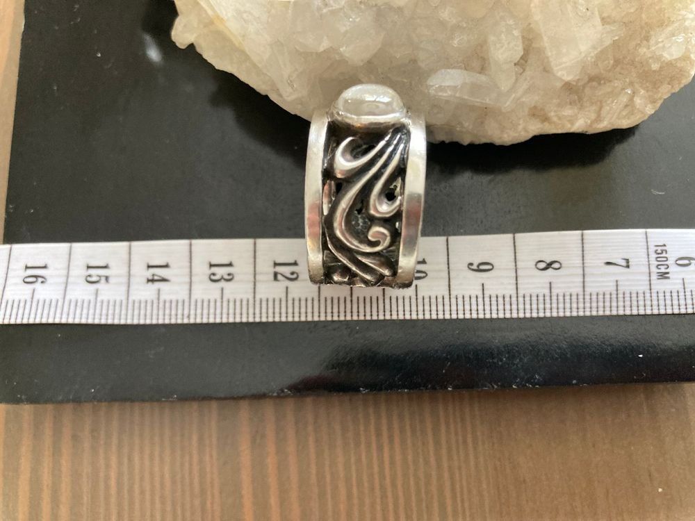 Ringe: Massiver Silberring mit Mondstein Grösse 58 – Gebraucht aus Lindau von Caemi77 4