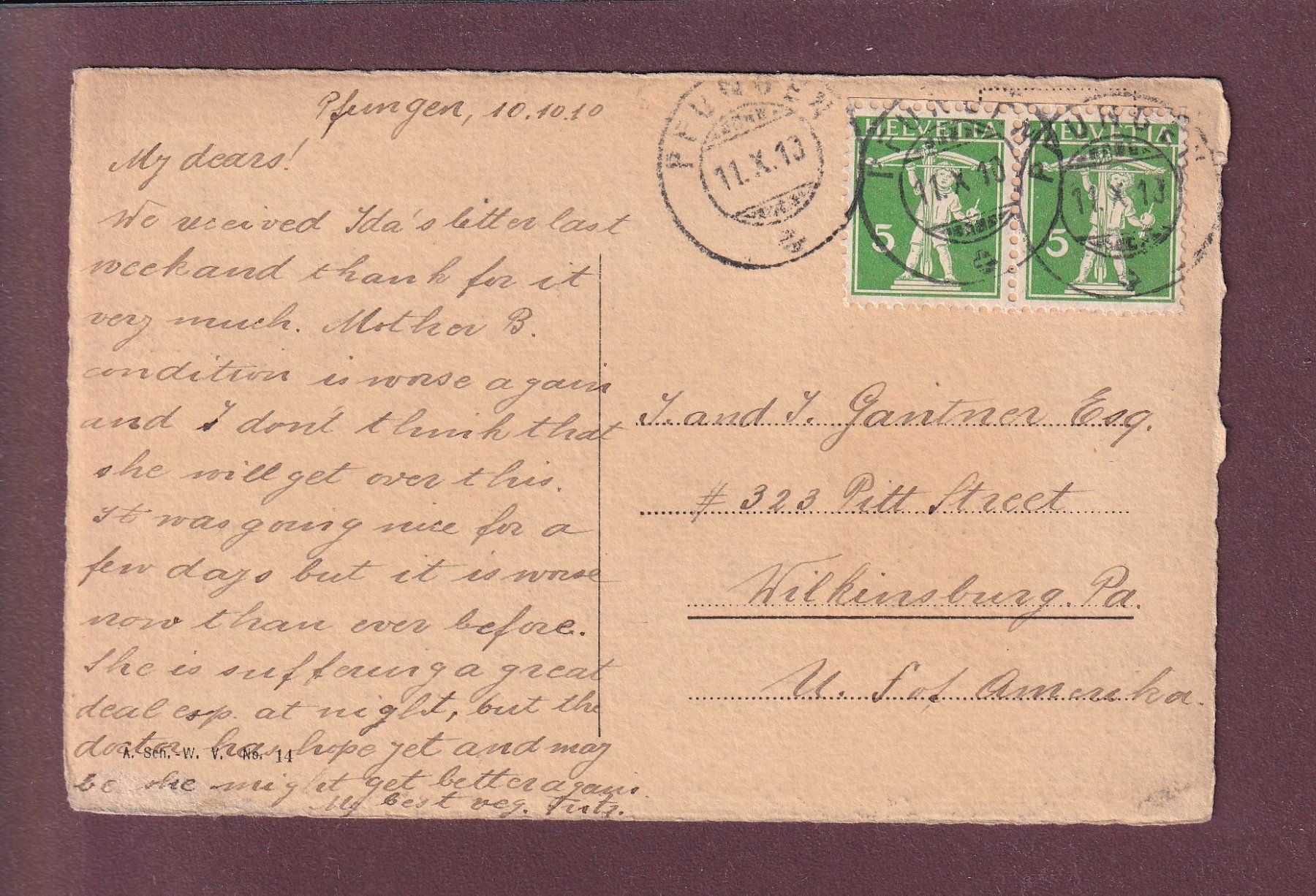 Cartoline postali: WINTERTHUR - Stadthaus - 1910 – Usato da Pully venduto da nicecards 1