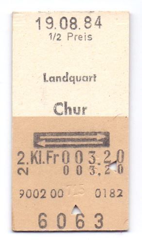 Biglietti: Billette Landquart - Chur – Usato da Langenthal venduto da Sammlungs_aus