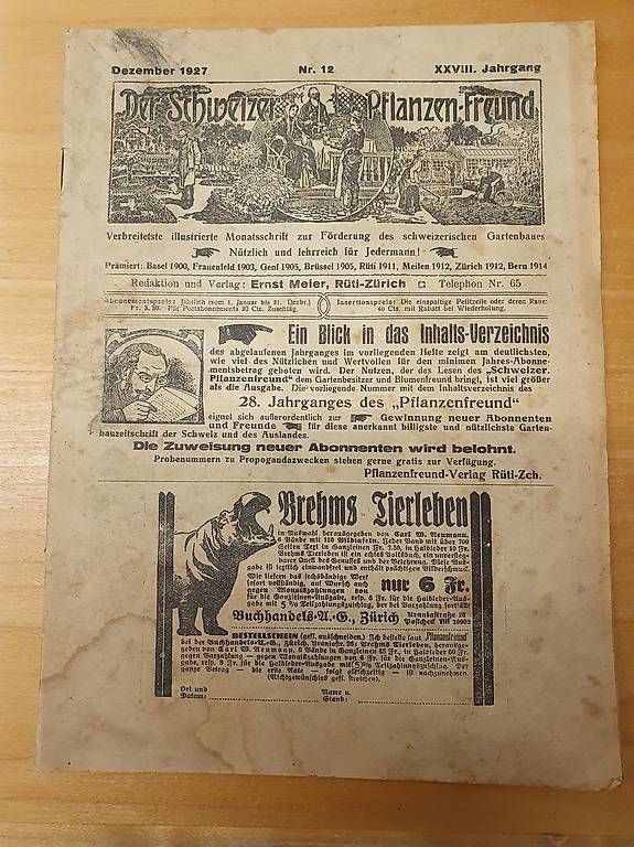 Riviste & Magazine: Zeitschrift Der Schweizer Pflanzen-Freund 1927 – Usato da Maschwanden venduto da ruth07