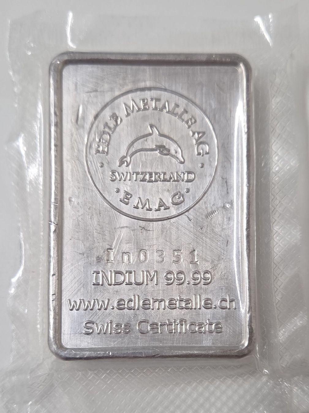 Métaux précieux: Indium Barren 99.99%  – Neuf (Voir description) à Gossau SG par Smoki