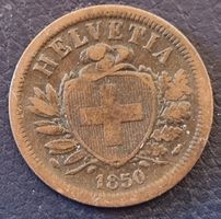 2 RAPPEN JAHR 1850 - SCHWEIZ