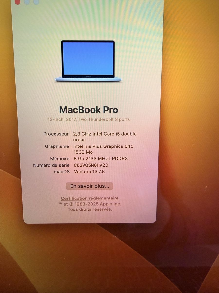 Apple PC: MacBook Pro 2017, en très bon état  – Usato da La Chaux-de-Fonds venduto da hed_27yb 7