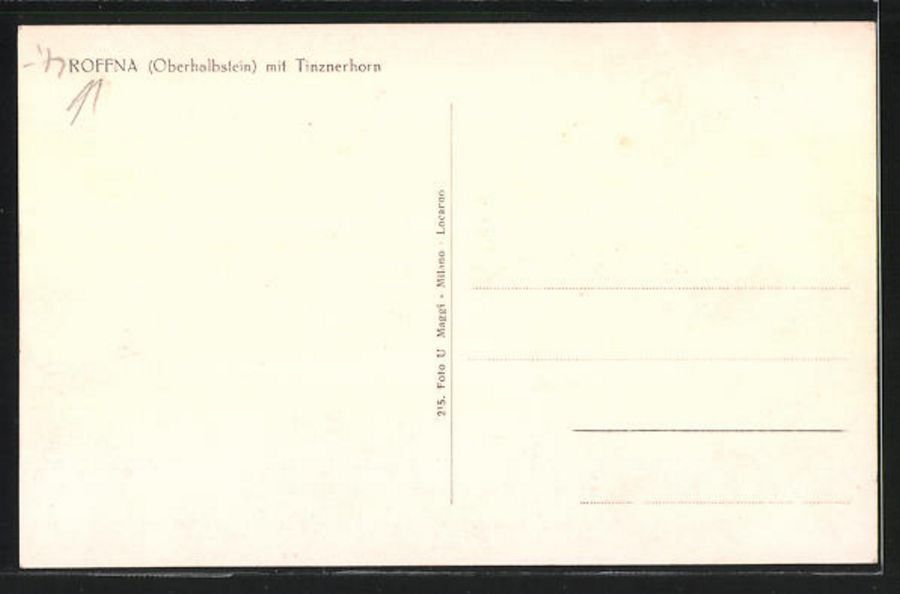 Cartoline postali: Roffna, Tinznerhorn, um 1935 – Usato da Frauenfeld venduto da POML 1