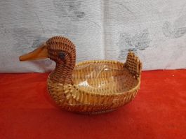Vintage Korb Ente, Osterdekoration, Frühlingsdeko, Top!