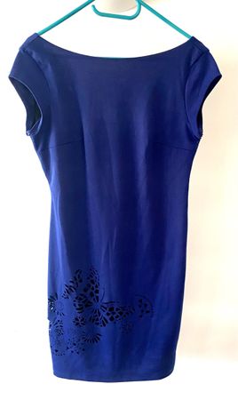 Desigual Etuikleid Blau mit Schmetterling-Cut-outs – Gr. L