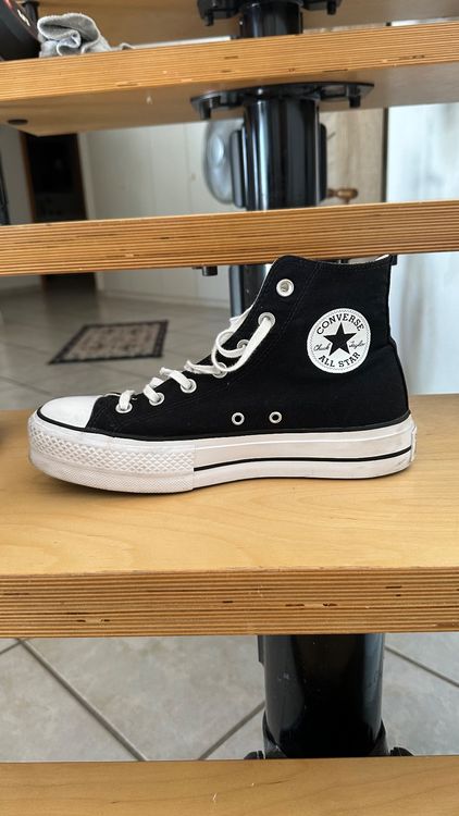 Converse plateforme noire discount coeur