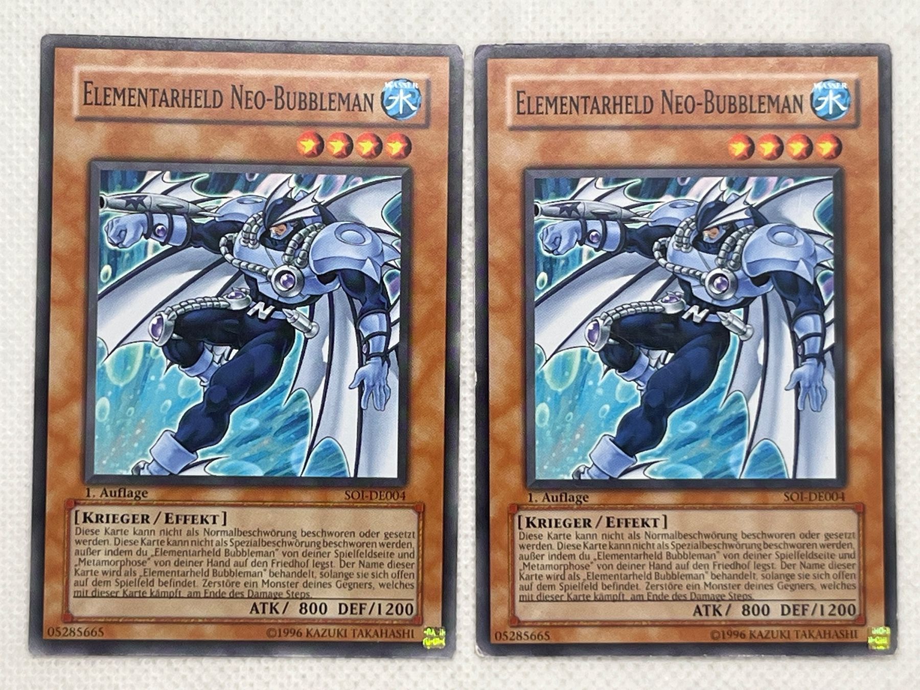 Yugioh Carte collezionabili: Yu-Gi-Oh! Elementarheld Neo-Bubbleman SOI-DE004 Deutsch Comm – Usato da Hinterkappelen venduto da Kim1992