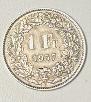 Pièce 1 franc Suisse 1957 Helvetia en argent état d'usage