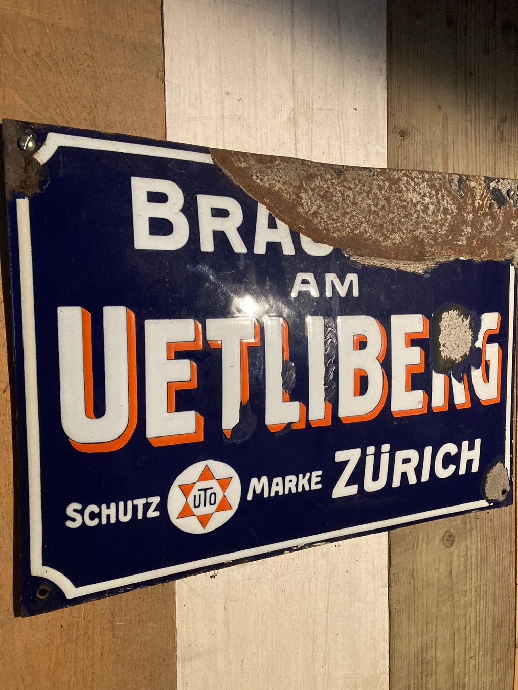 Insegne: Emailschild Brauerei Bier – Usato da Oberbussnang venduto da Schmiede_herzog 3