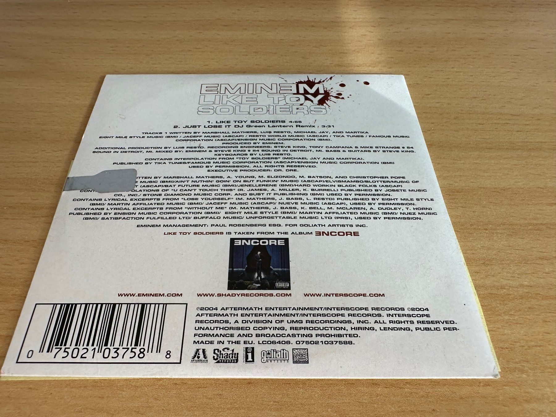 CDs: Eminem – Like Toy Soldiers - Single CD – Gebraucht aus Rikon im Tösstal von Alpenmutz 1