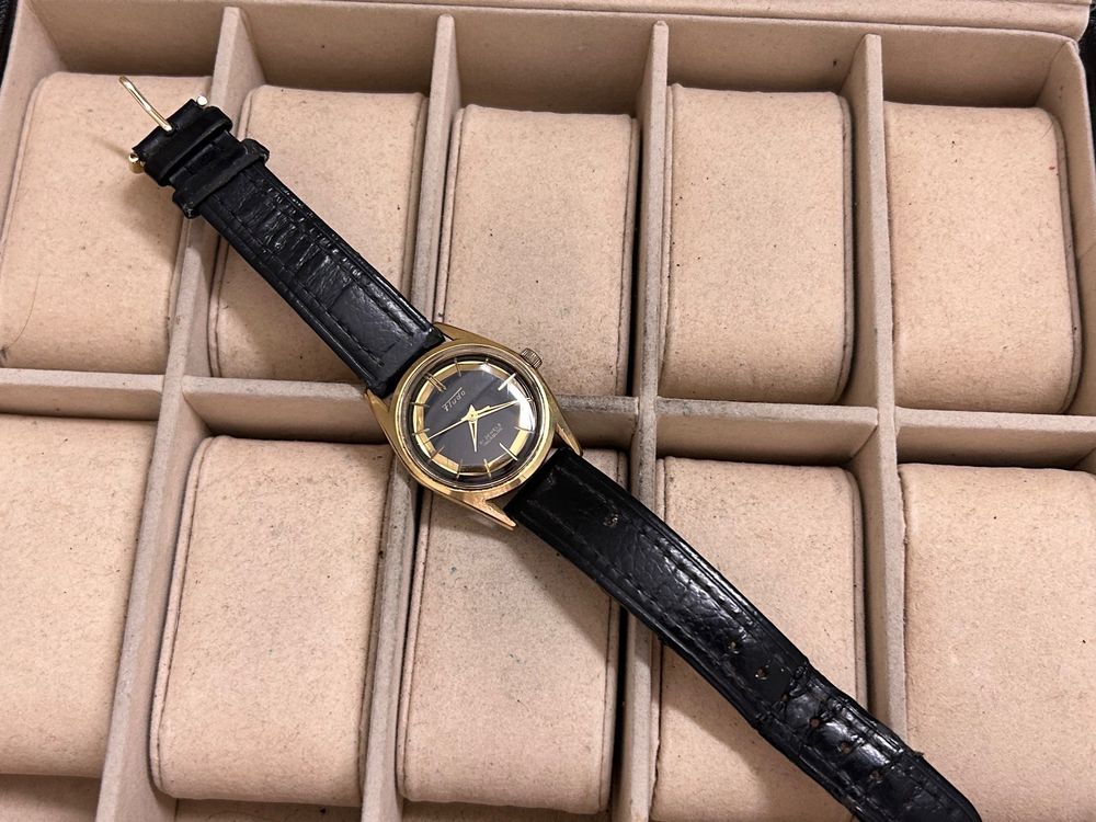 Montre Mécanique LAICA Homme Vintage 1970 - Cadran Argenté, Boîtier Plaqué Or, Mouvement Manuel, Occasion Soignée