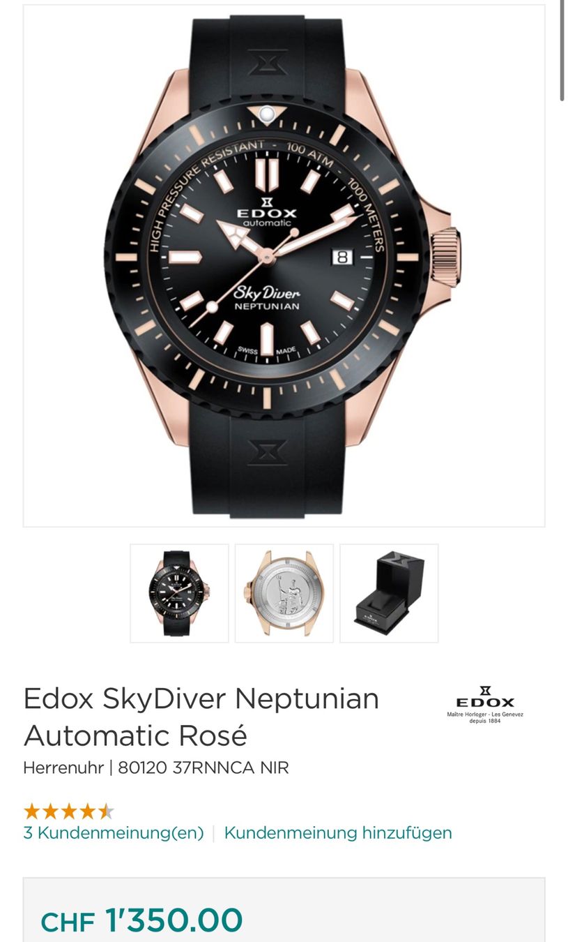Edox Orologi: Edox Skydiver Neptunian – Nuovo e nell'imballaggio originale da Steffisburg venduto da Bnormanae 4