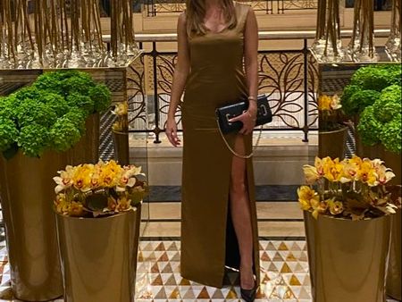 Elegant Silk Maxi Dress, size M