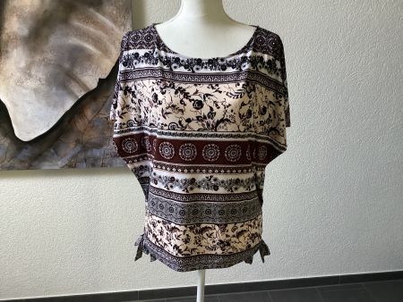 COMMA T-Shirt edel Damen  Bandana Print beige/braun Gr. 38