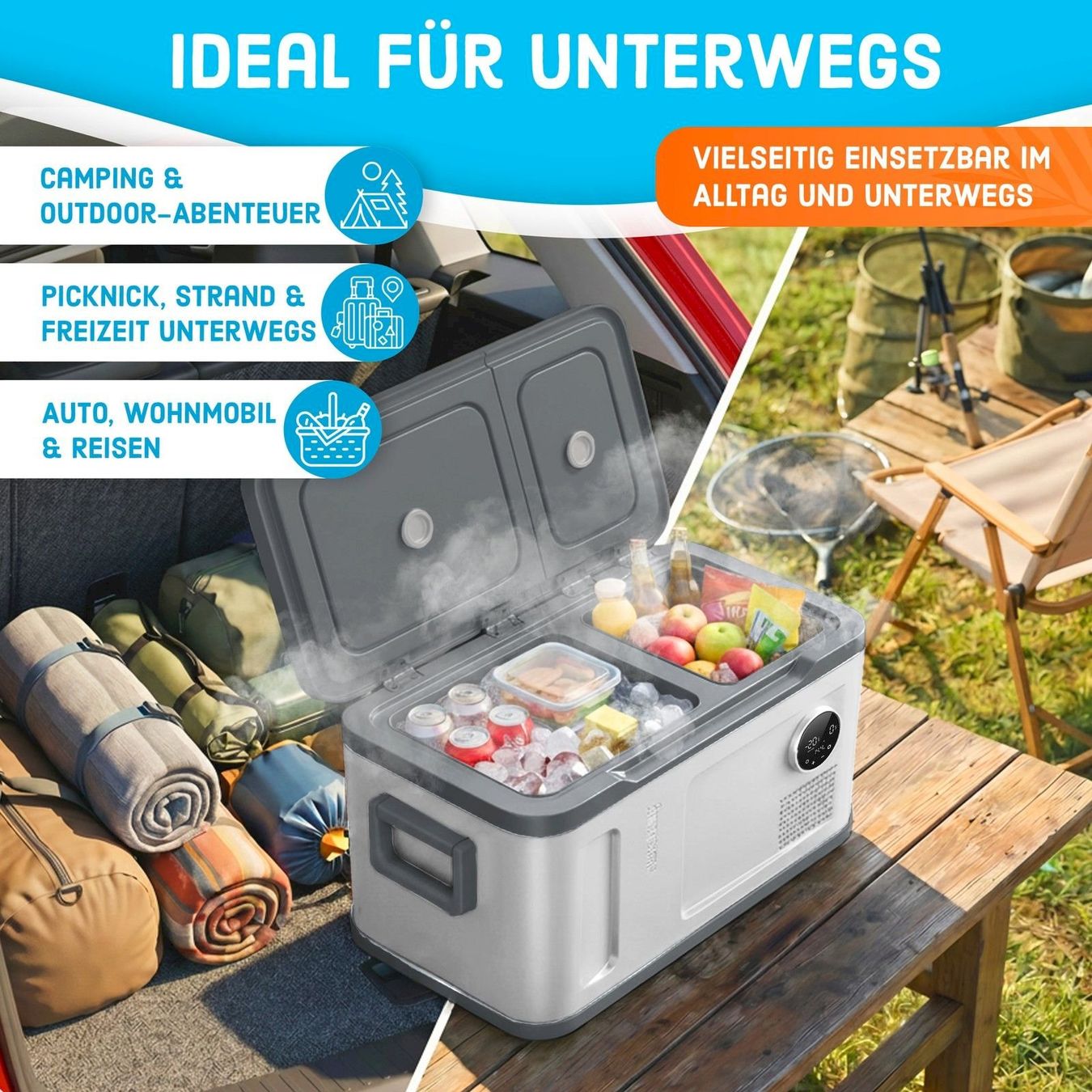 Cucinare, Mangiare & Bere: KESSER Kompressor Kühlbox 49L silber – Nuovo e nell'imballaggio originale da Bottighofen venduto da zaap 6