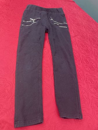 Mädchen schwarze Stoff Hose 128