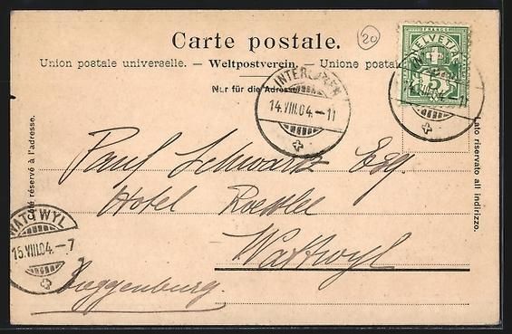 Cartes postales: Interlaken, Teilansicht des Ortes mit de – D'occasion à Berlin par bartko-reher 1