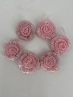 6 Stoffblumen in rosa mit Magneten 