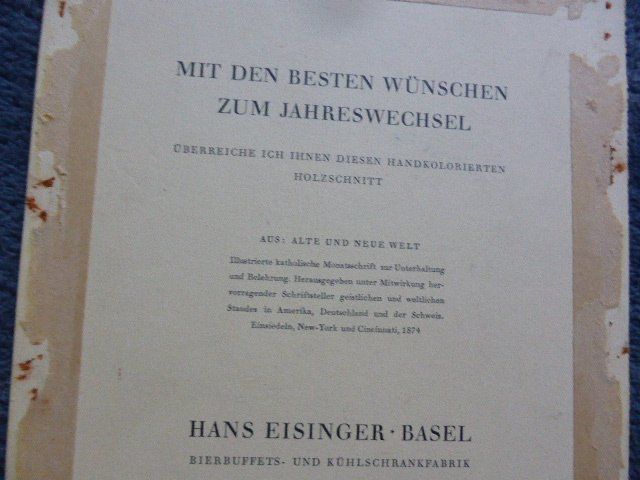 Xilografie: Basel,Eisinger,Bier-Buffets,Bierschau München,Kleinmichel – Usato da Lausen venduto da liesfisch 6