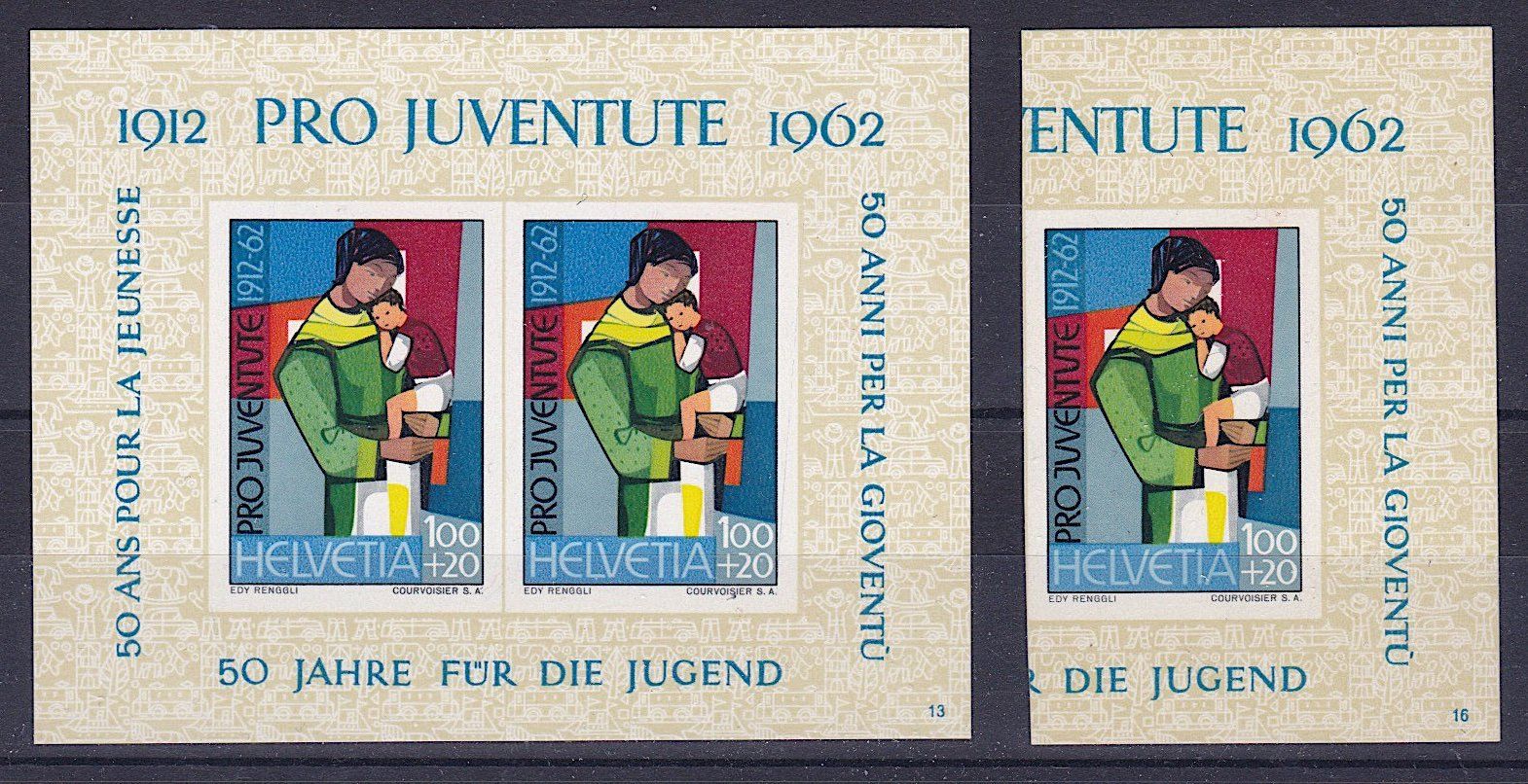 Tutti i francobolli: PJ-Jubiläumsblock 1962 J199 + Ausschnitt, postfrisch** – Nuovo (secondo la descrizione) da Richterswil venduto da Dyaris2025